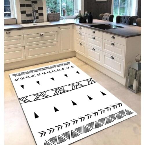 White grey black shape patterned kitchen rug modern carpet rug personalized gift free shipping kitchenware white runner