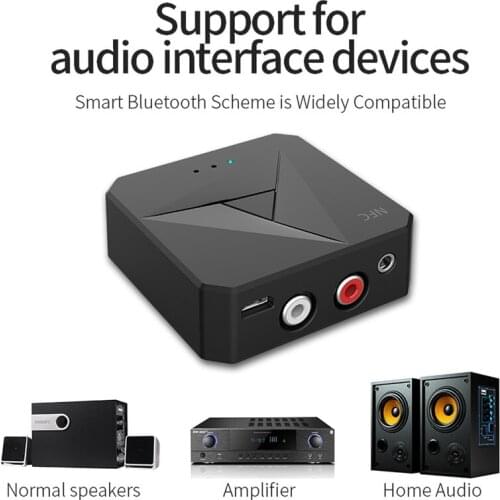 Bluetooth 5.0 Receiver Transmitter 3.5mm AUX Jack RCA Music Wireless Audio Adapter Handsfree Call Mic NFC Car Kit For TV Auto ON