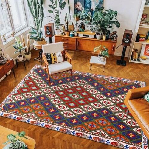 Big Carpet Hand Woven Cotton And Linen Rug Bedside Rug Geometric Floor Mat Living Room Bedroom Pad For Home Decor