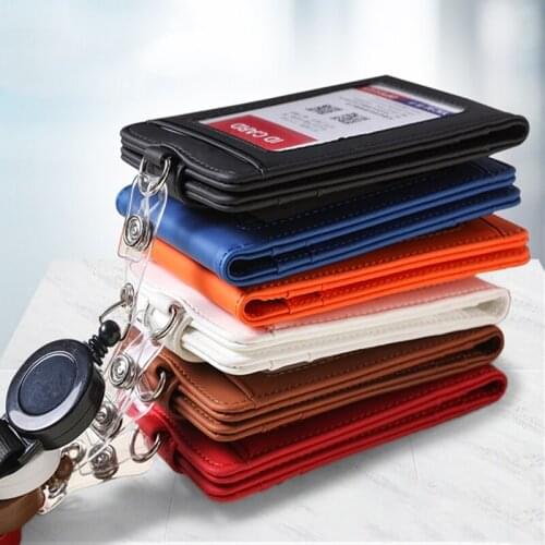 Fashion Lanyard ID Badge Reel Holder Bus Pass Case Bank Credit Card Holder Strap Cardholder Office Supplies