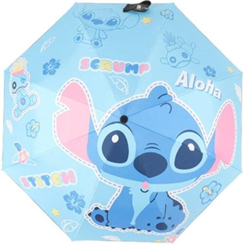 Disney Stitch Kids Umbrella Wind Resistant Fully-Automatic Umbrella Rain Women for Men Folding Gift Parasol Travel Girls Gift