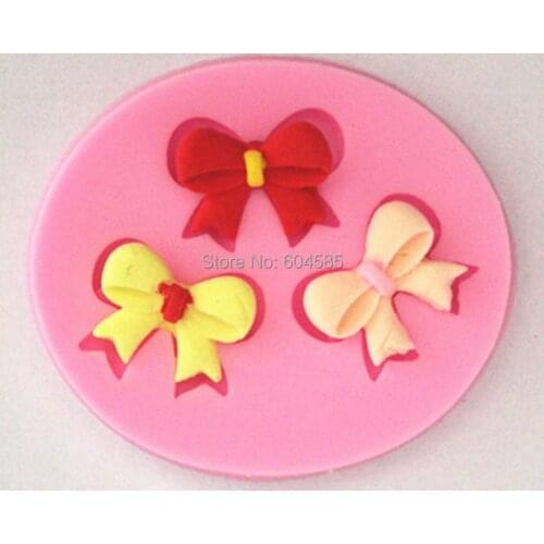 Bowknot Fondant cake molds soap chocolate mould for the kitchen baking FM021
