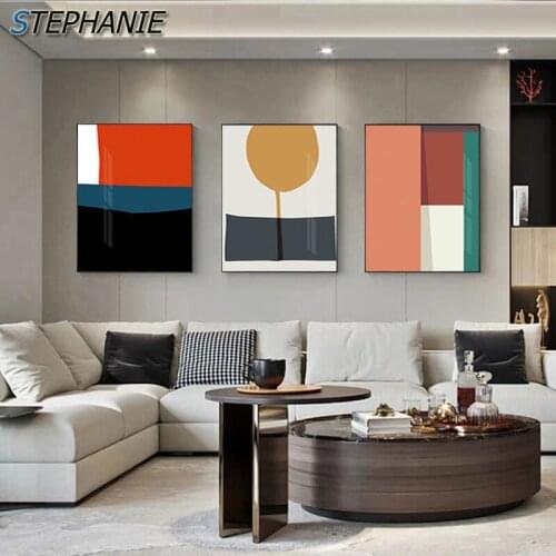 Nordic Color Poster Print Abstract Paintings Creative Wall Art for Living Room Restaurant Cafe Modern Minimalist Home Decoration