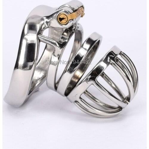 SODANDY Male Chastity Cage Stainless Steel Penis Restraint Locking Cage Metal Chastity Devices For Men Gay Sex Toys