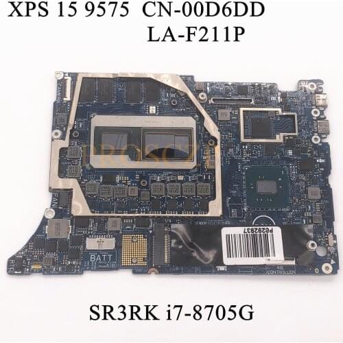 FOR DELL XPS 15 9575 Laptop motherboard SR3RK i7-8705G CPU with CN-00D6DD 00D6DD 0D6DD LA-F211P 100% working well