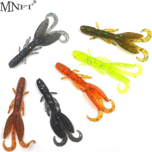 MNFT 120Pcs Soft Shrimp Lures Fishing Jig Wobbler Swivel Rubber Lure Fishing Artificial Lure Swimbait Kerevit Lures 58mm/1.2g