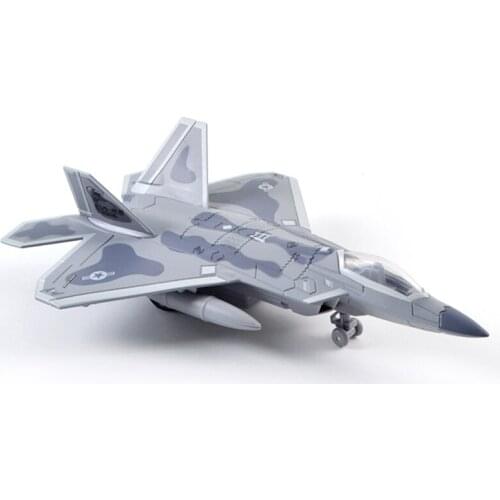 Blue/ Gray Military Alloy Fighter Model, Pull Back Lighting and Sound Effects Aircraft Model for Kids and Children