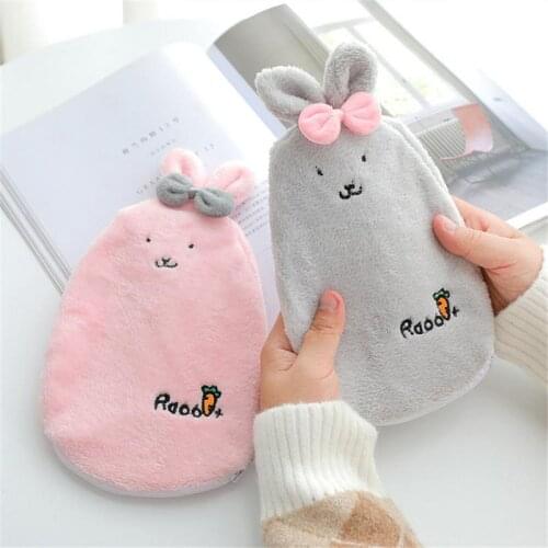 Cartoon Water Injection Hot Water Bottle Explosion-proof Watering Plush Warm Water Bag Plush Rabbit Removable Hand Warmer