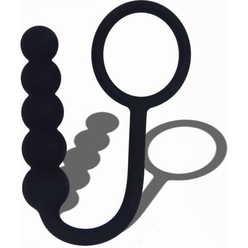 New Belt Ring Silicone Pull Beads Back Court Anal Plug Progressive Five Consecutive Beads Flirting Adult Products