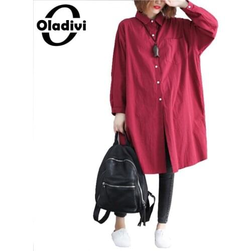 Oladivi Womens Long Shirts