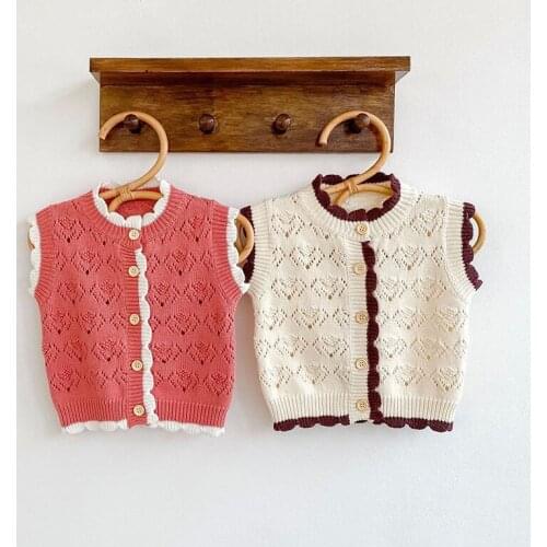 Autumn Newborn Boys Girls Woolen Clothes Knitting Vest Infant Baby Cotton Sleeveless Coats Kids Baby Girls Solid Casual Clothing