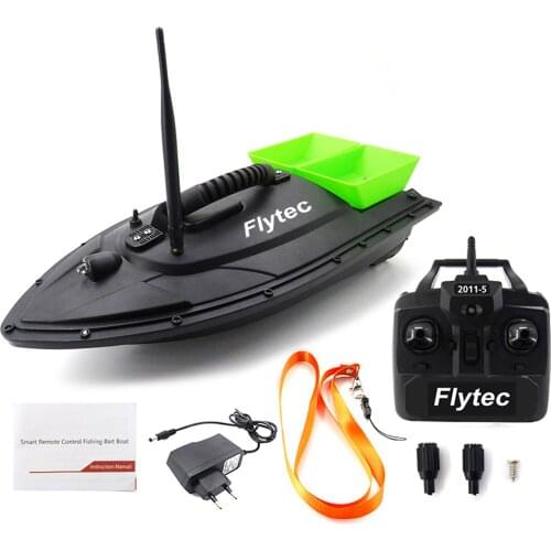 Flytec RC Boat Wireless Remote Control Fishing Bait Boat RC Bait Boat Fish Finder with 1.5KG Load 300M Signal Range 5.4km/h