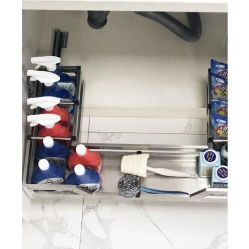 Cabinet 304 Stainless Steel U-Shaped Drawer Basket Concave Sink Inter-Platform Basin Lower Storage Rack