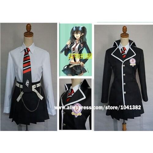 Blue Exorcist School Uniform Women Female Clothing Ao no Exorcist Okumura Rin Cosplay customized size