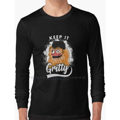 Keep It Gritty Mascot Philadelphia Hockey Shirt Long Sleeve T Shirt 100% Pure Cotton Big Size Philadelphia Gritty Gritty Hockey