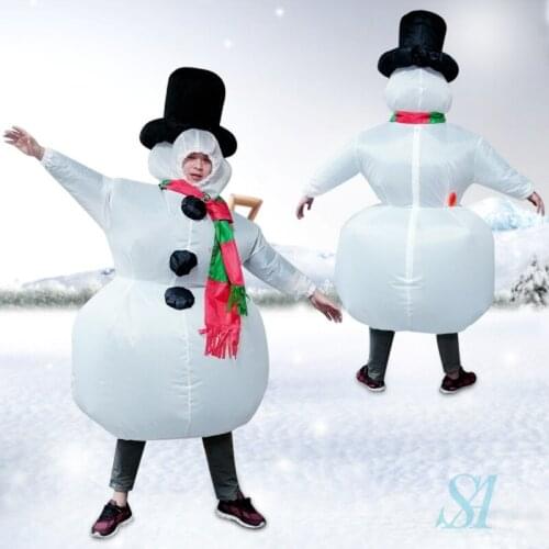 Halloween Cosplay Funny Adult Inflatable Costume Frost Snowman Christmas Costume Christmas Fancy Party Game Costume Costume