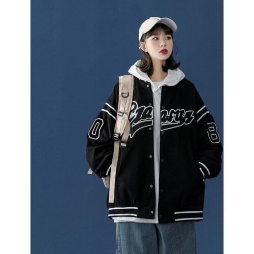 Nice Women Oversized Singel Breasted Spring Autumn Baseball Jacket Faux Leather Basic Coat Turn-down Collar Motor Biker Jacket