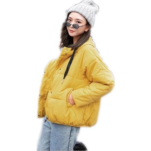 Women Autumn Winter Parkas 2018 Short Warm Down Cotton Jacket Hooded Solid Wadded Jacket Winter Jacket Loose Overcoats Q1135