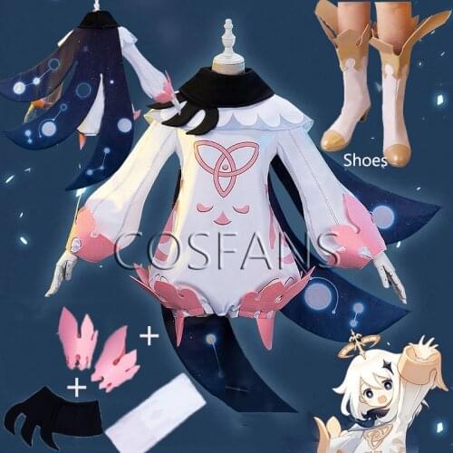 Cosplay Lolita Jumpsuits Outfit Adult Women One-Piece Costume Uniform Party Halloween Full Set Anime Game Genshin Impact Paimon