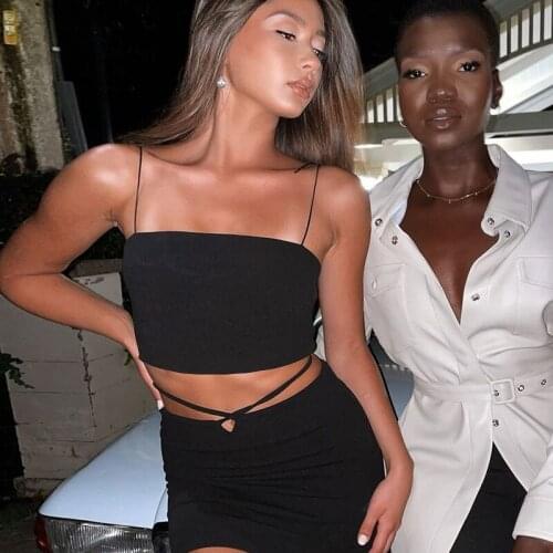 Europe and the United States gigi street beat thin rubber band sling vest womens short flat mouth double-layer solid color bra