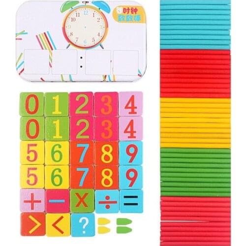 1Set Baby Math Toy Wooden Stick Magnetic Mathematics Puzzle Education Number Toys Calculate Game Learning Counting Kids Gifts