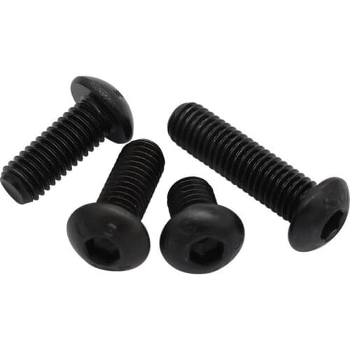 1pcs M10 alloy steel high strength flat round head hexagon socket screw bolt cup screws bolts 55mm-80mm length