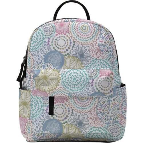 2021 New Mandala Flower Backpack Ladies Backpack Waterproof Printing Mini Simple Style Multifunction Makeup Bags Purse Fashion