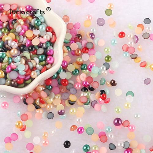 3/4/5/6/8/10/12mm Half Round Pearl Beads No Hole ABS Imitation Beads Charm Loose Counter Jewelry Making DIY Garment Decor C01