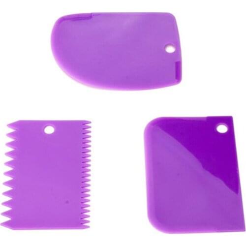 3PCS/Lot Dough Cake Cutter Slicer Spatula for Cake Cream Scraper Pasty Cutters Scraper Irregular Teeth Edge DIY Smoother