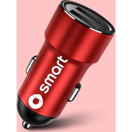 Aluminium Alloy 2 Ports 4.8A 5V Fast Charging USB Car-charger Adapter For Smart 451 453 Fortwo Forfour accessories