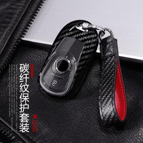 Fit for Buick New Regal Ankora Key Case Velan Lacrosse Button Gl8 Enkeway Carbon Fiber Pattern Full Shell
