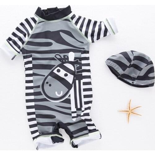 Childrens Boy sunscreen swimsuit striped zebra Beach wear fashion Korean style bathing suit Free Shipping