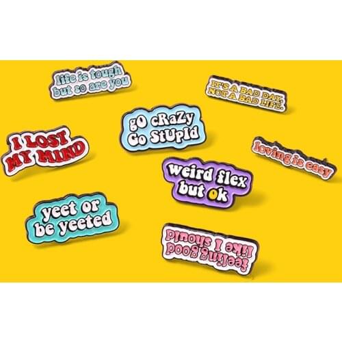 Interesting Sentences Enamel Pins"I Lost My Mind" Brooches Funny Accessories Backpack Lapel Pin Badge Gift for Friends Jewelry