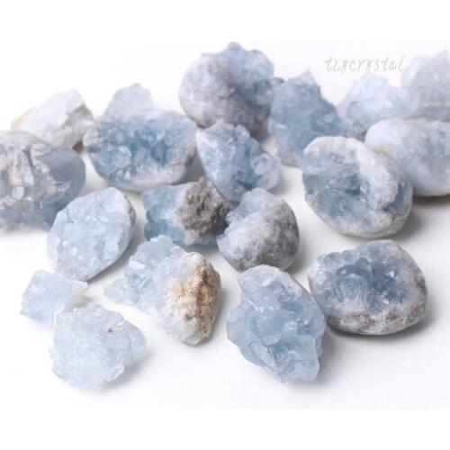 100G Blue Celestite Cluster Geode Crystal Collection Decoration