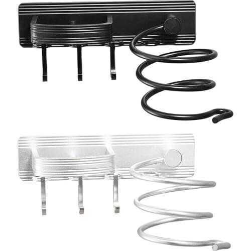 Space Aluminum Bathroom Hook Hair Dryer Rack Wall-mounted Toilet Storage Tool Punch Installation Bathroom Accessories