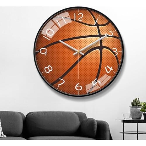 Creative Basketball Wall Clock Mute Fashion Simple Clocks Modern Design Living Room Bedroom Wall Clock Home Decoration