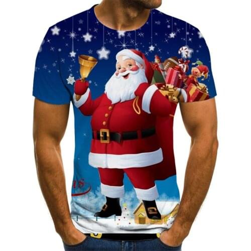 Fashion Unisex T-shirt New Year Wishes Merry Christmas Christmas Graphic T-shirt Childrens Casual Cartoon T-shirt
