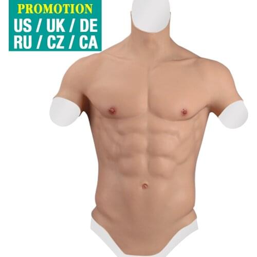 Dokier Fake Chest Muscle Male Suit Soft Silicone Men Artificial Simulation Muscles Cosplay Artificial Simulation Muscle