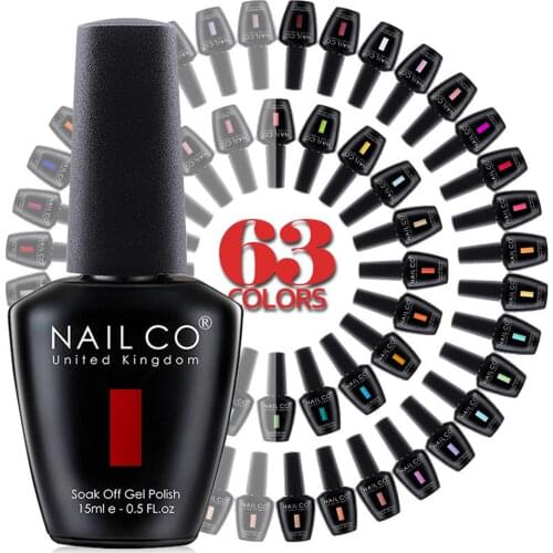 NAILCO 15ml UV Polish Nail Paint Gel 63 Color Gel Polish Nail Gel Soak Off For Manicure UV LED Gel Polish Nail Lacquer Varnishes