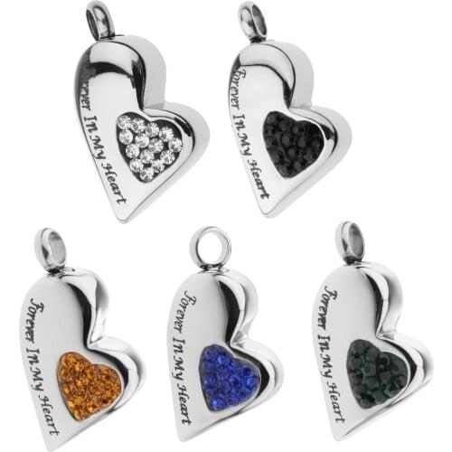 Stainless Steel Urn Pendant for Ashes Keepsake Cremation Jewelry-Heart Shape