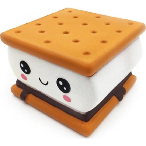 2018 New Fashion Cartoon Chocolate Biscuit Squishies PU Squishy Slow Rising Cream Scented Original Package Kids Toy Xmas Gift