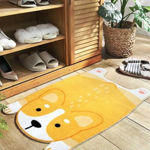 New Cartoon Animal Shape Door Mat Bedside Bathroom Home Entrance Porch Wear-resistant Environmental PVC Non-slip Mat Foot Pad