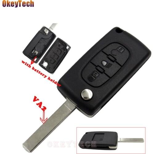 OkeyTech 10pcs/lot Flip Folding Switchblade Auto Car Remote Key Shell Case Fob for Citroen C4 C3 C5 Xsara Picasso Berlingo C8
