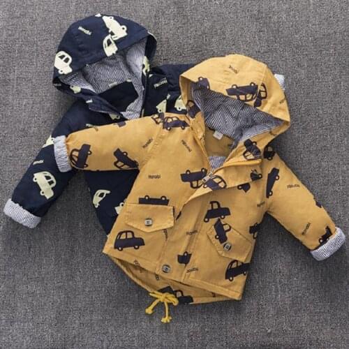 Boys Coats Winter Kids Down Cotton Jacket Jacket for Girls 1-6 Years Kids Teenage Boys Parka Boys Spring Car Print Jacket