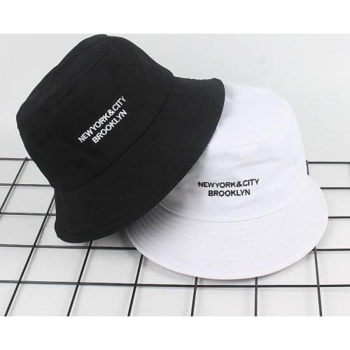 Cotton Letter Embroidery Bucket Hat Fisherman Hat Folding Cap Outdoor Travel Hat Sun Cap Hats for Men and Women 24