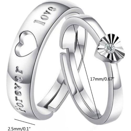 1 Pair Couple Ring for Teen Girls Gold Plated Funky Split Simple Gifts Jewelry for Couples Copper Eternity Rings