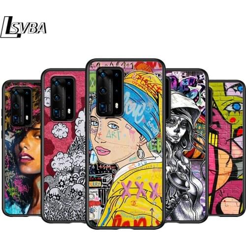 Popular Art Graffiti For Huawei P Smasrt 2018 2019 2020 2021 Smart S/Z Smart Plus Smart Pro Black Soft Cover Phone Case