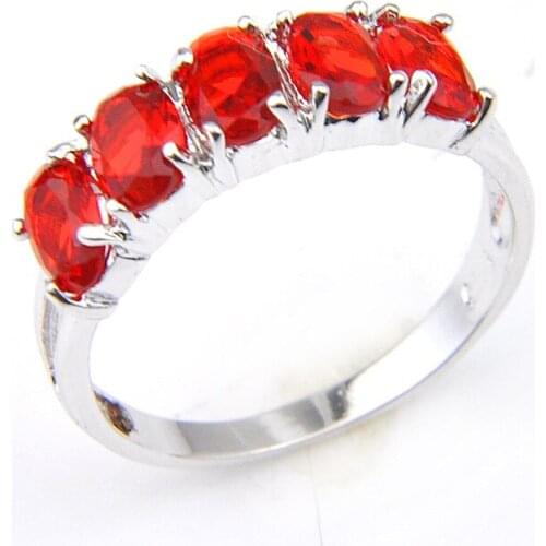 Supply Popular Style Egg-shaped Colorful Topaz Ring Multi-Color Optional Copper Silver Plated Jewelry