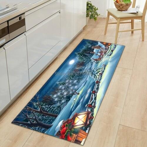 Anti-Slip Kitchen Long Mats Microfiber Flannel Home Christmas Decor Memory Foam Living Room Carpet Hallway Rugs