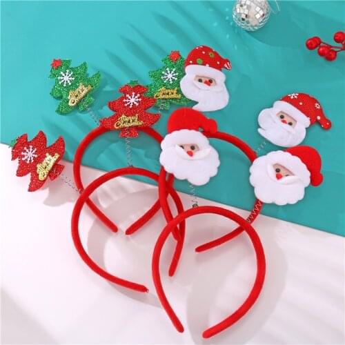 Christmas Headband Cute Santa Claus Christmas Tree Hairbands Christmas Hair Accessories Christmas New Year Decoration GIfts